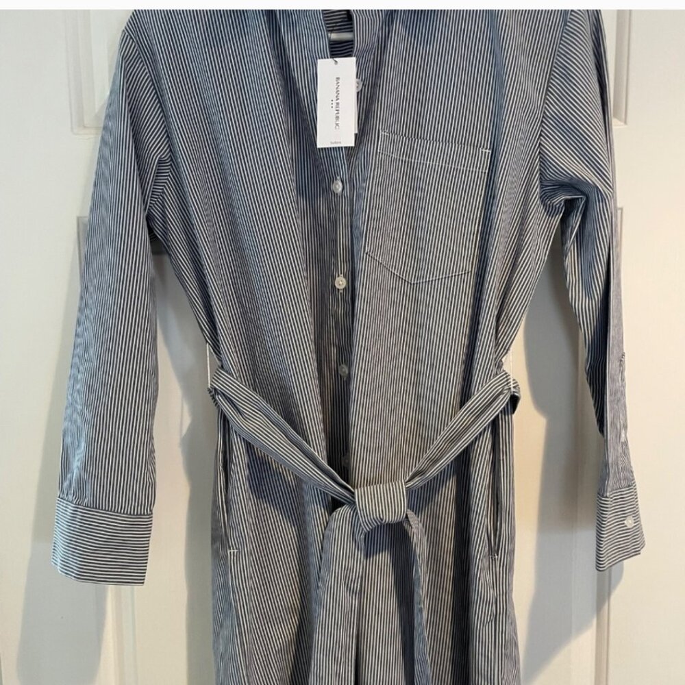 Banana Republic NWT Navy White Shirtdress XS